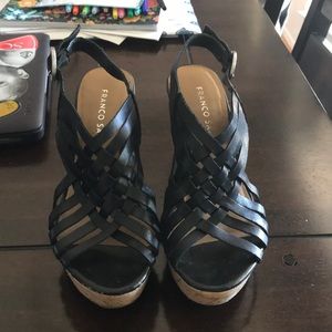Franco Sarto Black Wedges